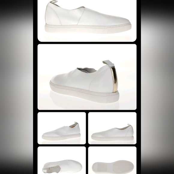 Kenneth Cole Abeo Martina White Leather Sock Sneakers Slip-on Shoes 10 N/Narrow - Picture 1 of 14